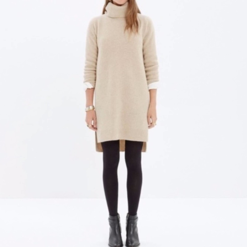 Madewell XS Rib Knit Turtleneck Wool Dress